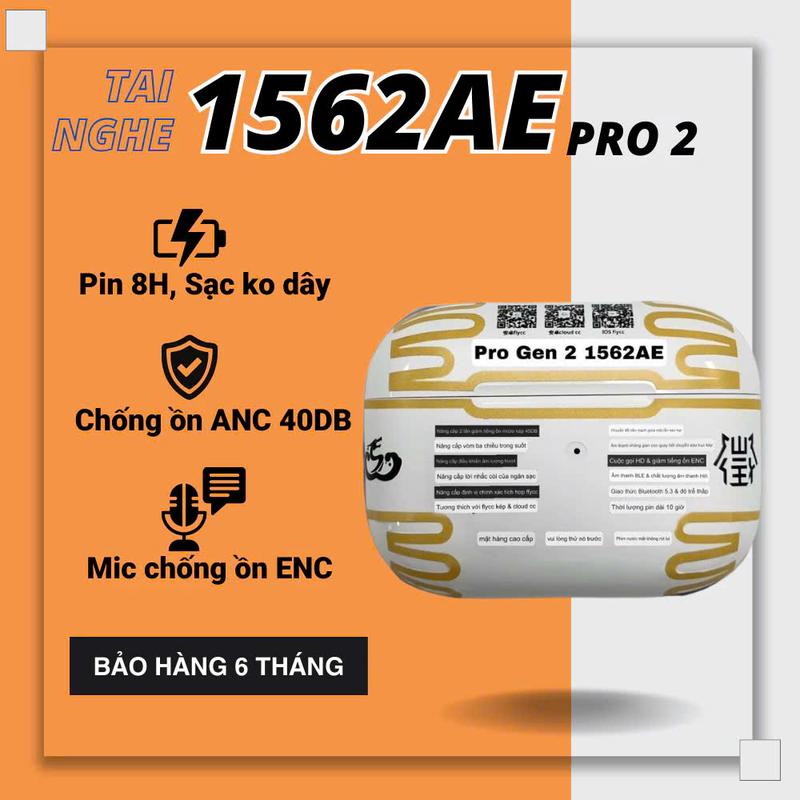 Tai nghe Bluetooth Hổ Vằn 1562AE Type C chống ồn ANC 45DB, xuyên âm, âm thanh không gian Nhét Tai Nghe Nhạc tai nghe