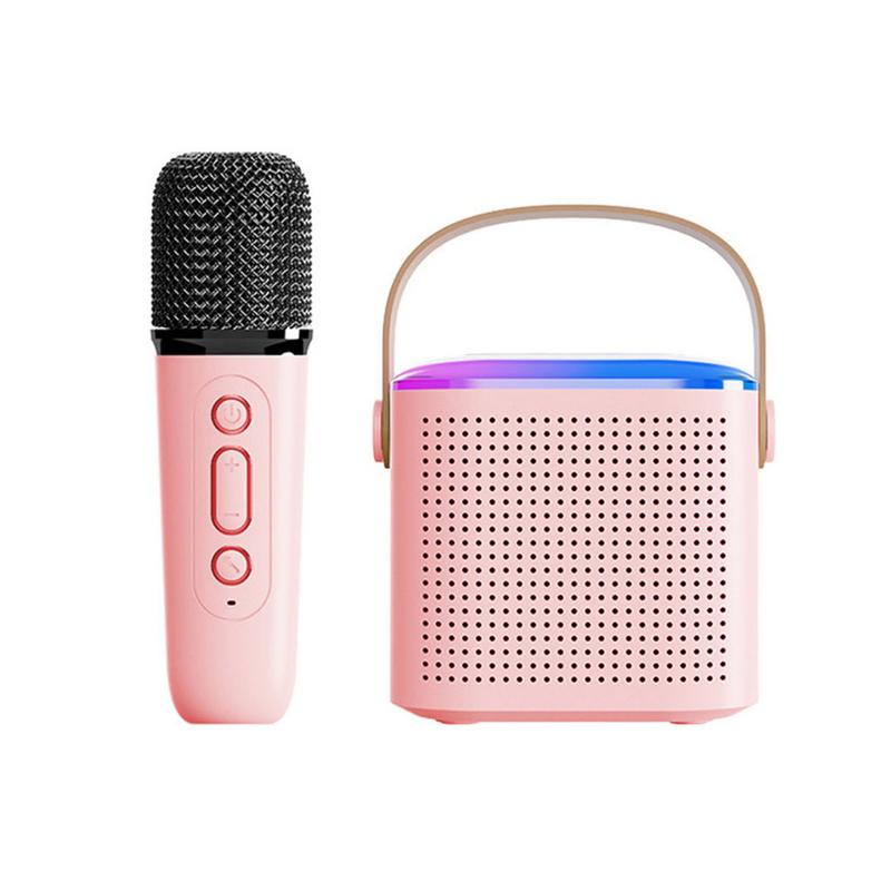 Loa Bluetooth Y1 mini Karaoke Có Đèn Led Kèm 1 Micro Không Dây Nghe Nhạc