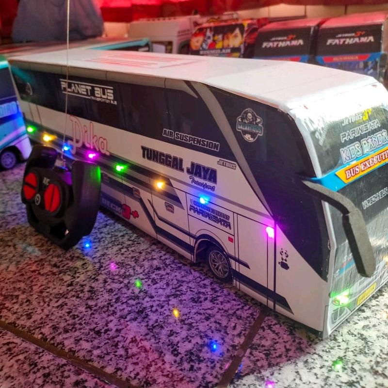 Mainan bus Telolet remot control kids panda jb3 full asesoris lampu 3