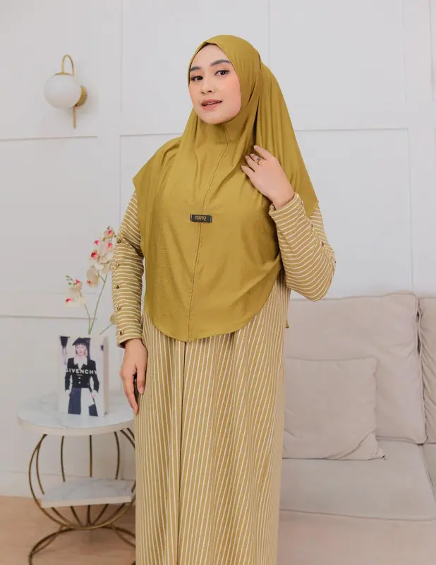 Gamis Inara Salur Button Knit Premium Kekinian Muslim Wanita 3