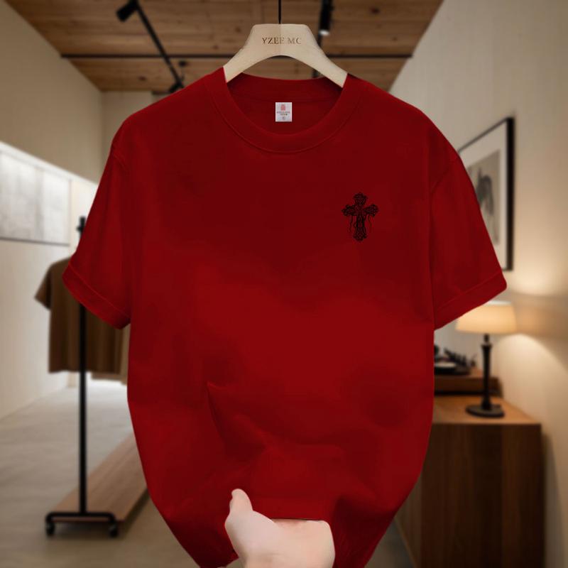 Product Introduction of American Freestyle Cross T-Shirt Men's Short Sleeves Trend Loose Plus Size Couple Oversize Top Unisex 21