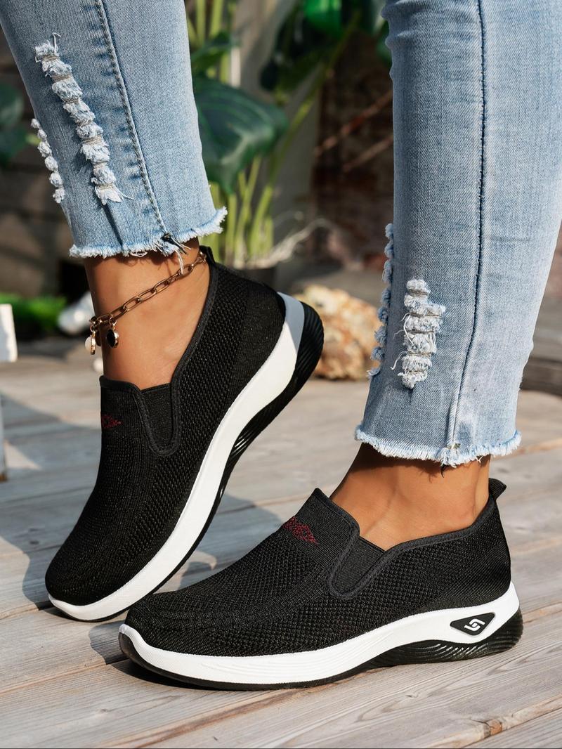Product Introduction of Women's Mesh Breathable Lightweight Slip on Shoes, Casual Comfortable Low Top Shoes, All-match Commuter Shoes for Work & Daily Wear 18