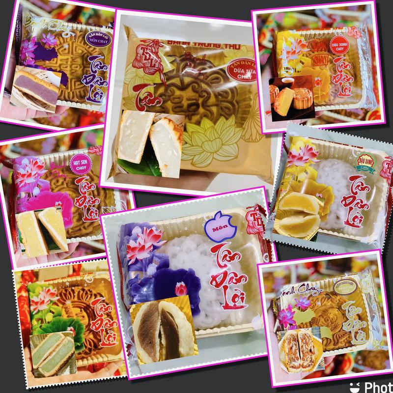 Tân Dân Lợi Bánh Trung Thu Nhân Chay Đậu Xanh Hạt Sen Trà Xanh Thập Cẩm Chay - Bánh Trung Thu Tân Dân Lợi
