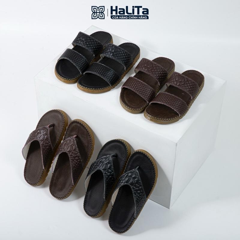 [Dép Da Bò] Dép Nam Doctor Cá Sấu Hai Quai Và Xỏ Ngón - Dập Vân Gù 3D, Khâu Quai Liền Đế, Đi Nước Tốt, Đế Cao Su Đúc - Size 38-44 - DéP