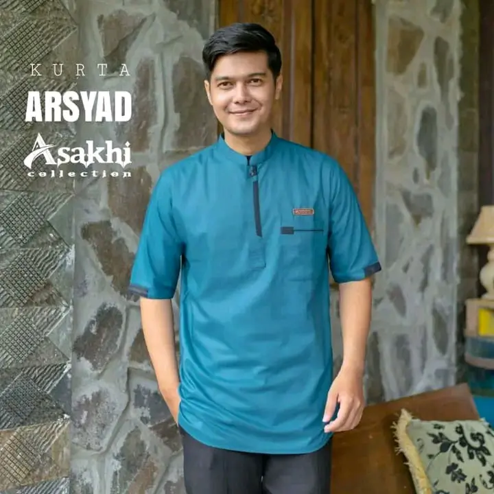 koko pria dewasa/koko terbaru/koko kurta Motif Muslim Katun