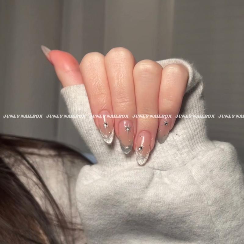  JUNLY NaiLbox Thiết Kế Mắt Mèo Thạch Nude Bling Đi Tiệc Siêu Xinh Có Kèm Keo Phụ Kiện Nailbox Women Mã 384 Sơn Gel 