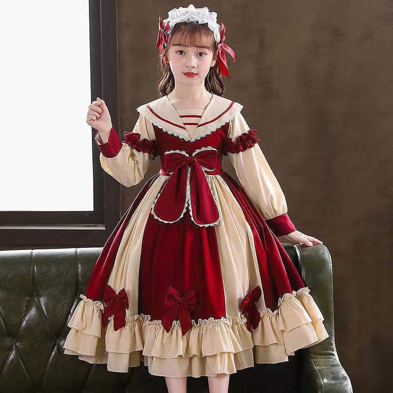 Váy Công Chúa Lolita, Cho Bé Gái, Hàng Mới Về 2024, Váy Dài Tay, Quần Áo Mùa Thu Cho Trẻ Em, Phong Cách Preppy, Váy Thời Trang 8