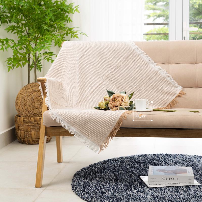 Product Introduction of Chăn Thảm Phủ Ghế Sofa Vintage Tua Rua Màu Trơn Phong Cách Hiện Đại 13