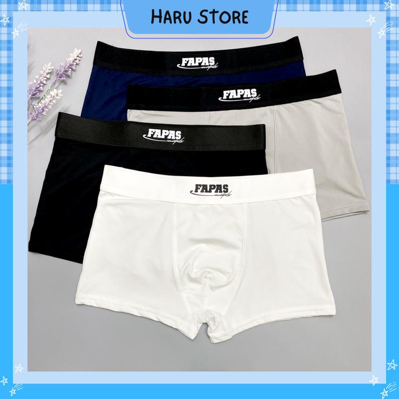 Quần sịp đùi sang trọng nam tính quần lót nam thun lạnh mềm mại boxer nam màu đen, trắng, xám, xanh than Quần Boxer Menswear