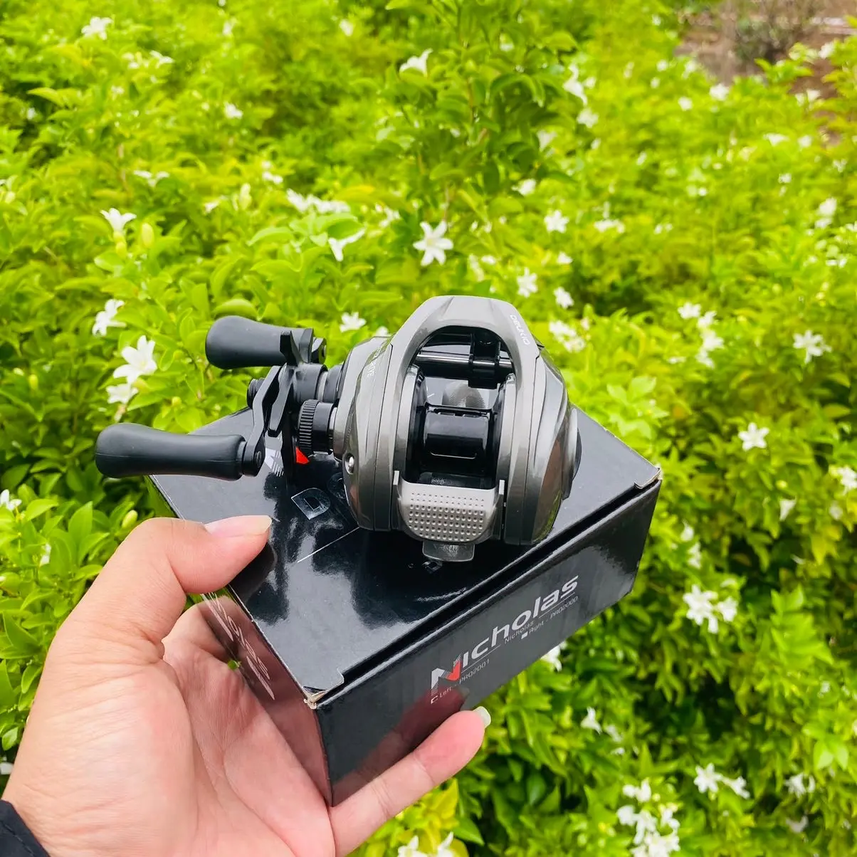 Máy câu ngang deukio dcpro có tiếng DC kêu vù vù nghe thích tai Bắt Cá Fishing Đi Câu Câu Cá may Tay Quay Đồng Chống Trơn