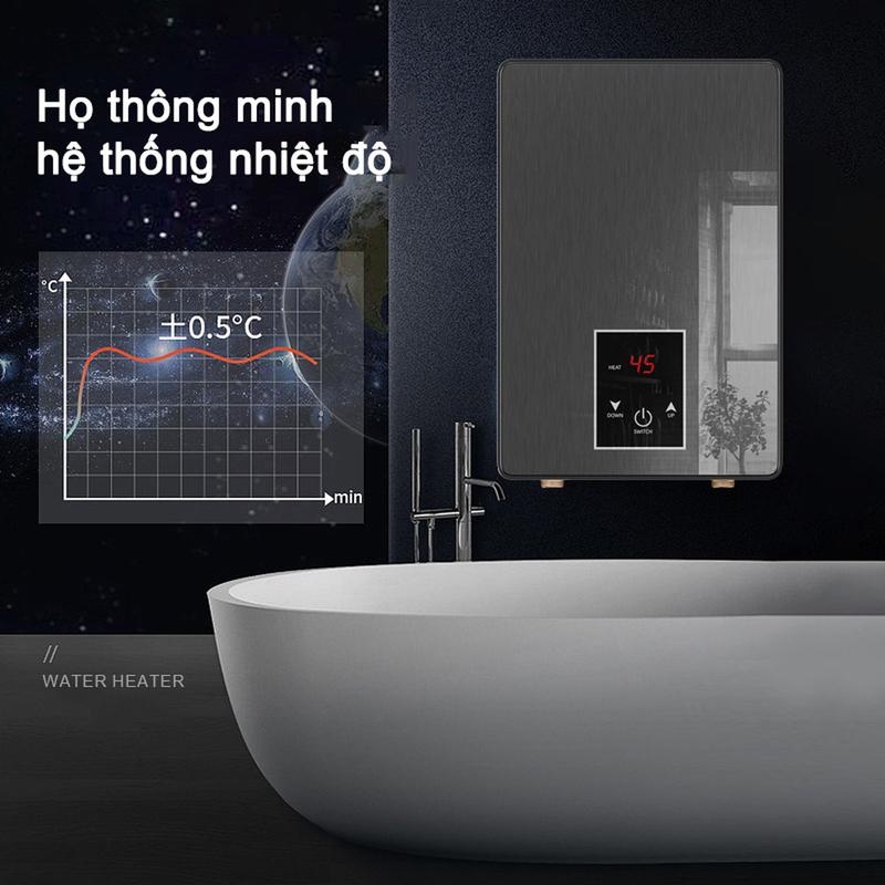 11.11 Máy nước nóng COD OOKAS điều chỉnh 7 tốc độ Màn hình cảm ứng LCD Máy nước nóng tức thì Vòi sen làm nóng trực tiếp nhanh chóng