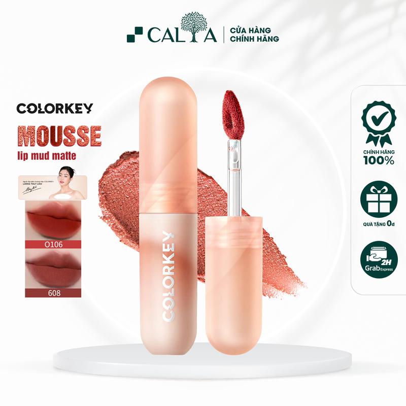 Son Colorkey Kem Lì Nhung Mịn Lâu Trôi - Colorkey Mousse Lip Mud Matte 2g