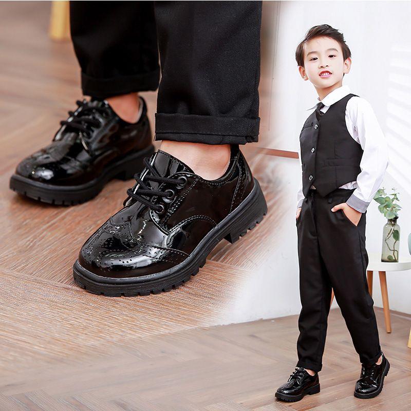 Sepatu pantofel formal anak laki-laki Glossy hitam 0