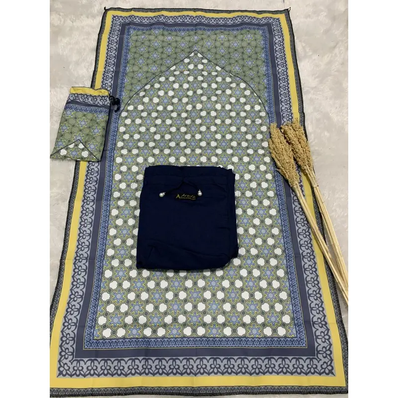 Full Set Mukena + Sajadah Jamila Dewasa Travel Series Katun Polos Renda Arbifa  Muslim 8
