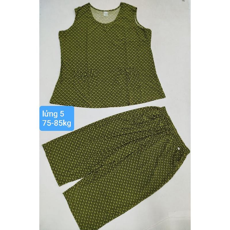 Product Introduction of [sát nách] Size 5 từ 75-85kg mẫu bộ lửng cho nữ vải thun lạnh, mặc nhà mát, phom to, co giãn {Áo Women Quần Ngủ} Nhung Voi 24