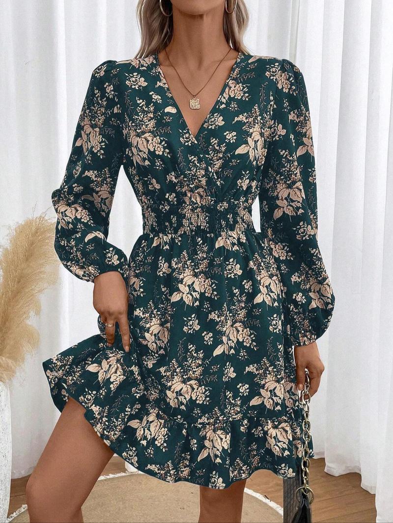 Product Introduction of Women's V Neck Dress, Casual A Line Dress for Spring & Fall, Women's Clothing for Daily Wear 5