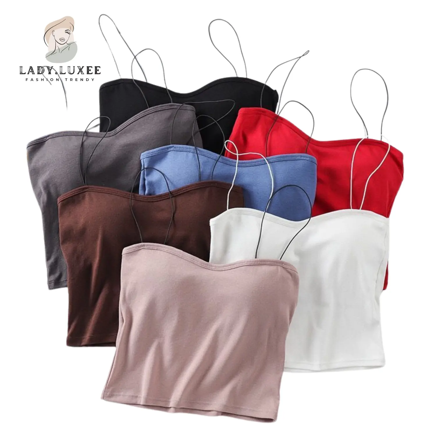 Lady.luxee BR361 Baju Tanktop Bra With Cup Bh Singlet Wanita Atasan Panjang Wanita Kekinian