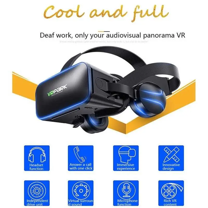 VR Box Virtual Reality Glasses with Headphone