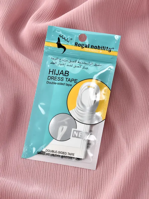 Women's Solid Color Double Sided Hijab Sticker, Non-slip Hijab Sticker, Casual Hijab Accessories for Women & Girls 4