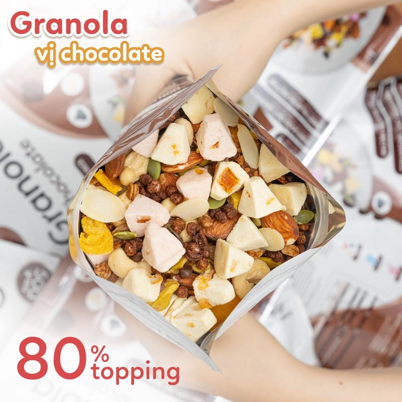 Granola Vị Socola Nhiều Topping 80% Hạt Ngũ Cốc Ăn Liền Ít Đường Befresco 500g Food
