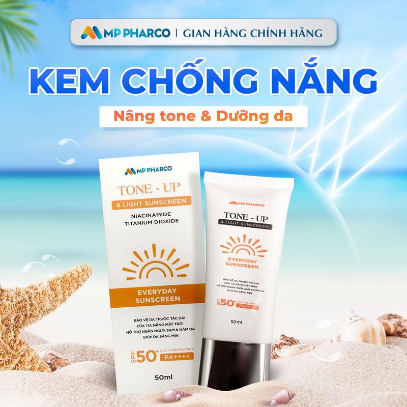 N25 Kem Chống Nắng Nâng Tông Dưỡng Da Cho Mặt MP Pharco Suncreen Face Chăm sóc Da Nữ ,tuýp 50ML