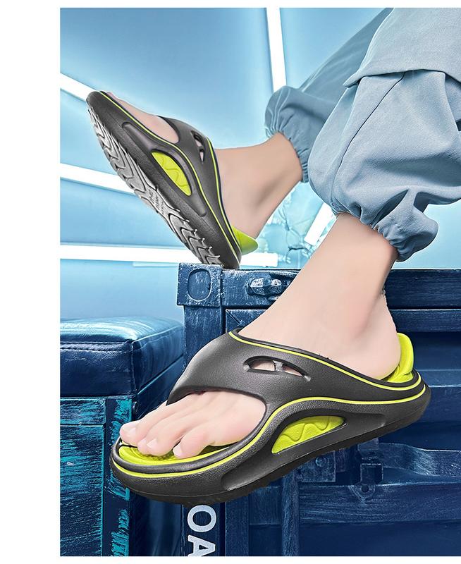 Product Introduction of Lovers Shoes Two-Color Thick Bottom Shit Feeling Eva Flip Flops Flip-Flops Outdoor Non-Slip Summer Beach Men's Shoes 25