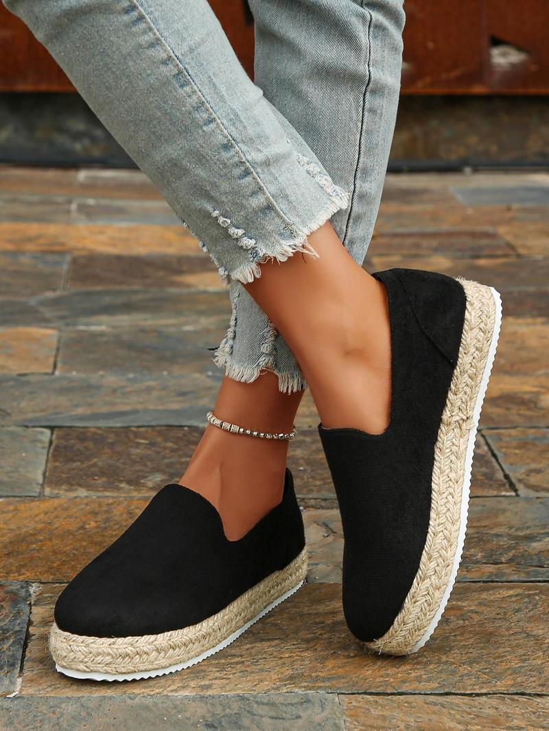 Product Introduction of Women's Simple Comfortable Slip on Flatform Shoes, Casual Round Toe Shoes for Summer, Lightweight Breathable Shoes for Daily Wear 10