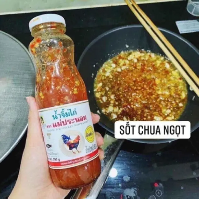 Sốt Chua Ngọt Thái Lan hiệu Con Gà - Chai Thủy Tinh 980ml 7