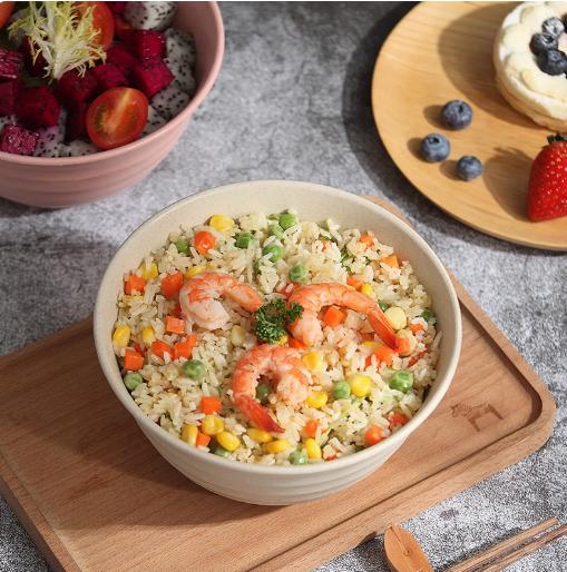 4 cái/bộ rơm lúa mì bát tròn hộ gia đình bát salad Bát thân thiện với môi không thể phá vỡ trẻ em rơm lúa mì bát đặt bát nhỏ 5