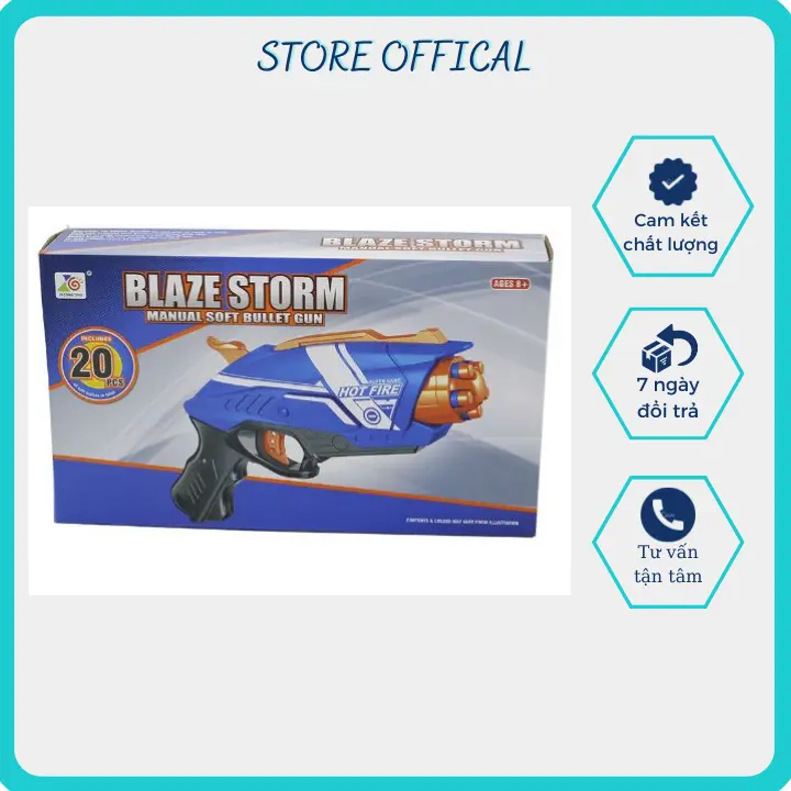 Đồ chơi kiểu Nerf-Đồ chơi phóng xốp liên thanh cho trẻ Tặng Pin và 20 que xốp Toy 5