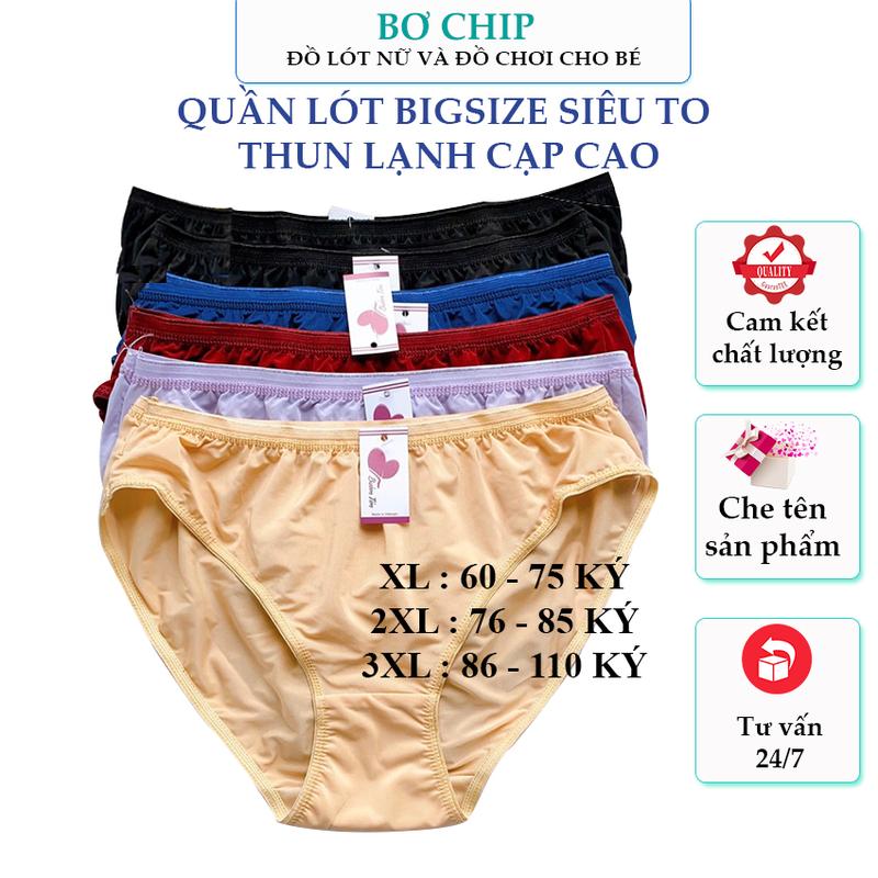 [86 - 110 KÝ] SÉT 5 - 10 QUẦN THUN LẠNH SIÊU MÁT BIGSIZE 86 - 110 KÝ CẠP CAO CO GIÃN MỀN MẠI - VT01 Bơ Chip Nữ Quần Lót