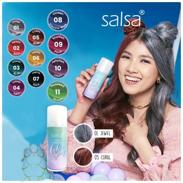 SALSA Instant Mermaid Hair Color Spray / Pilox Rambut / Semir Cat Pewarna Rambut Temporary / Tidak Permanent 1