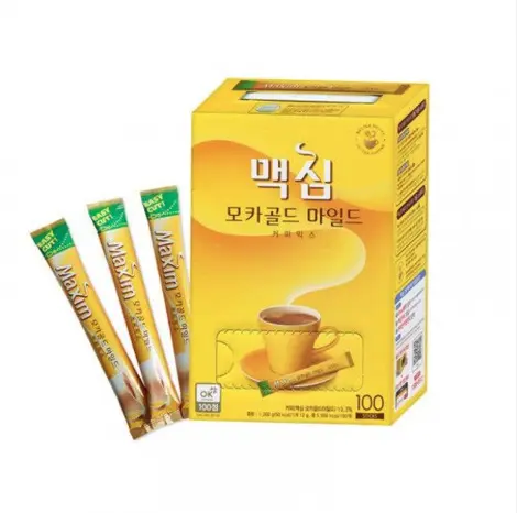 CÀ PHÊ MAXIM HÀN QUỐC WHITE GOLD, MOCHA GOLD MIX HỘP 100 GÓI Socola