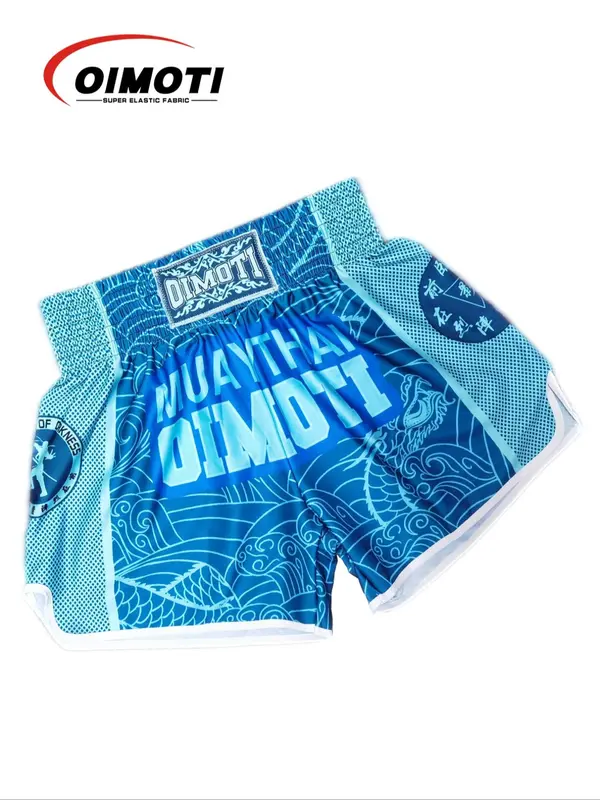 Men's Letter Print Split Hem Sports Shorts, Breathable Quick Drying Elastic Waist Boxing Shorts, Men's Sportswear for Gym Workout Running 2