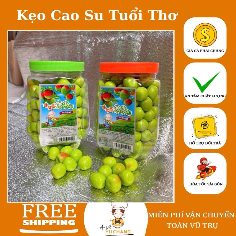 Kẹo Cao Su Nhai Hình Quả Táo Sắc Màu Tuổi Thơ - Ăn Vặt YuChang Candy