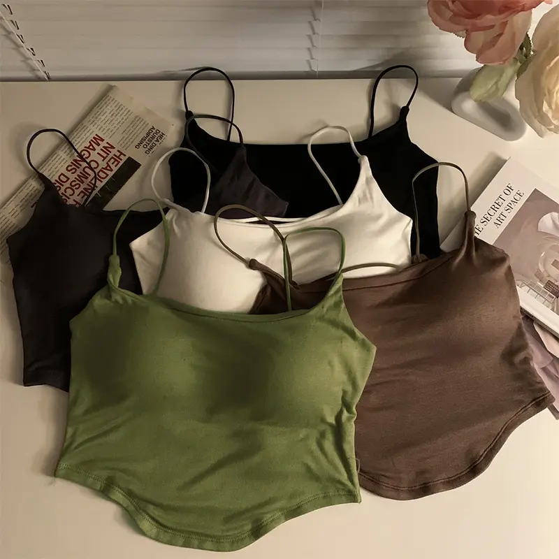 Áo Yếm Cho Nữ, Không Tay, Hở Lưng, Có Đệm Ngực, Gợi Cảm, Thích Hợp Cho Mùa Hè, Áo Ba Lỗ 4