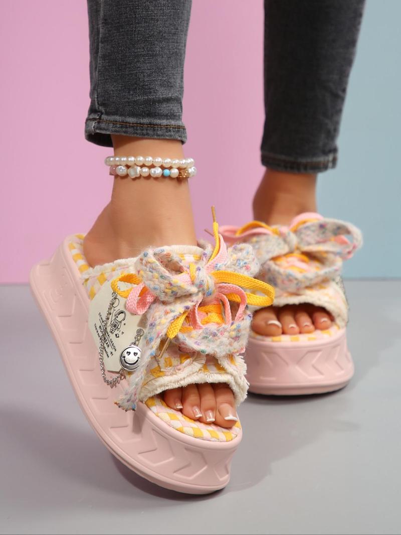 Product Introduction of Women's Fashionable Platform Sandals, Casual Comfortable Wedge Sandals for Daily Wear, Lightweight Breathable Shoes for Women & Girls, Summer 1