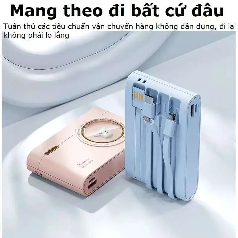 Power bank Sạc lớp Dự Phòng mini YM741, Chính Hãng, Dung Lượng 20000mAh, Tích Hợp Dây Sạc Nhanh Cho Nhiều Thiết Bị Sạc Pin Dự Phòng sạc pin box fusion x20000mah cục  sạc  dự  phòng  tốt