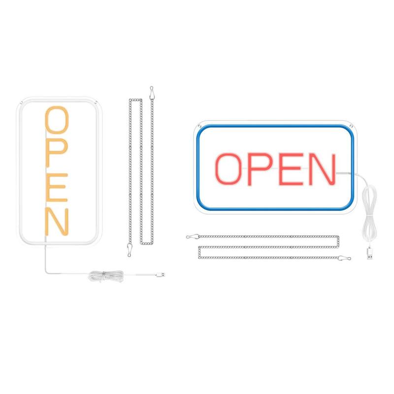 Biển neon LED mở kích thước 42 x 23 cm bằng acrylic treo, đèn điện phát sáng…