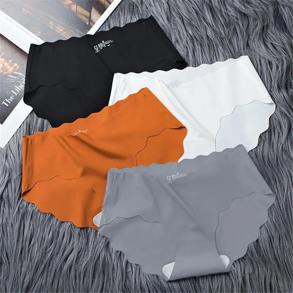 Quần Lót cạp vừa Không Đường May, Phong Cách Nhật Bản, Đáy Cotton Nguyên Chất, Thiết Kế Cạnh Gợn Sóng Thoải Mái Và Thoáng Khí, Thích Hợp Cho Phụ Nữ, Đồ Lót