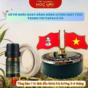 Cờ Tổ Quốc Quay Bằng Năng Lượng Mặt Trời Trang Trí Taplo  Ô Tô - Bàn Làm Việc- Khử Mùi Khuếch Tán Tinh Dầu