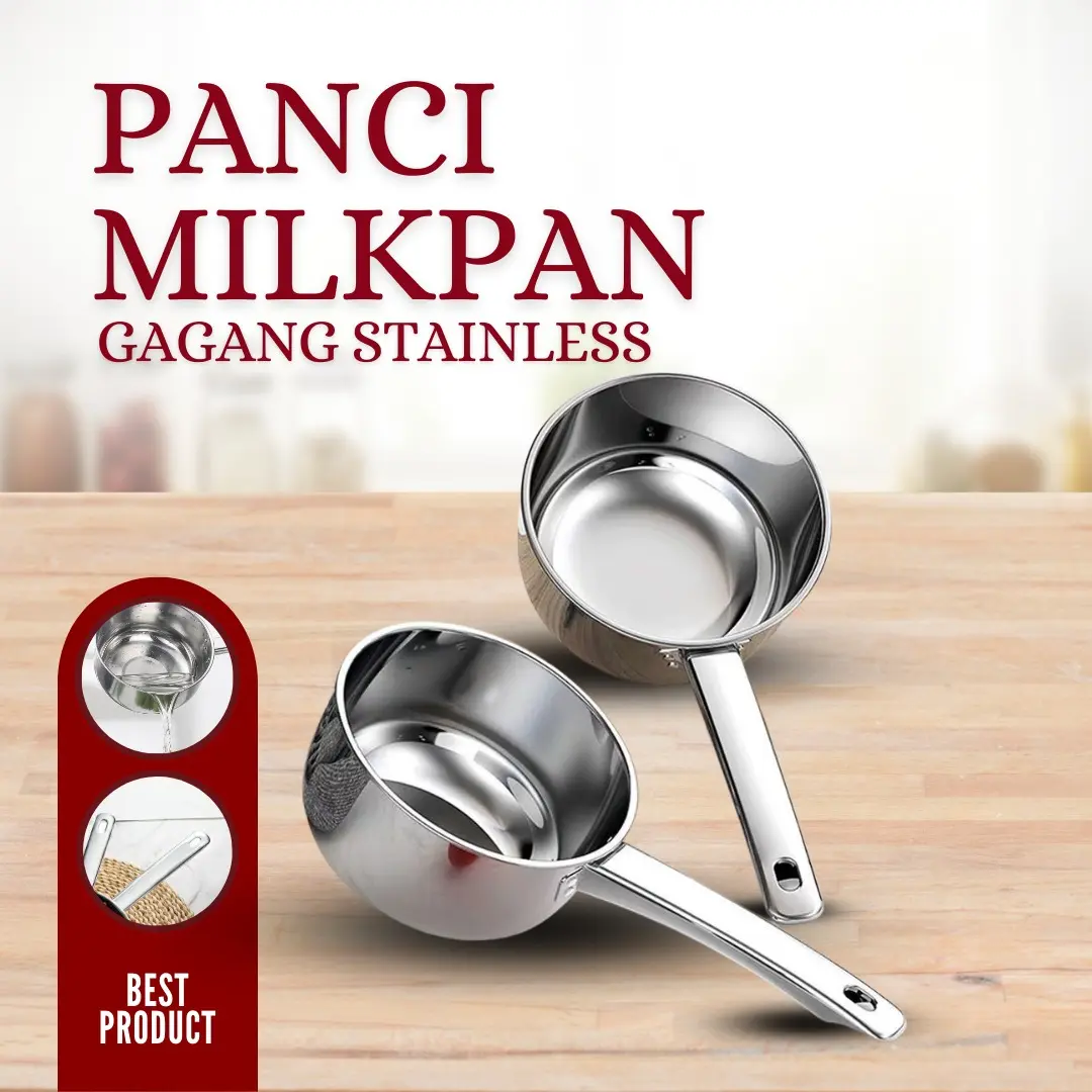 Panci Susu Stainless Steel Tebal Anti Lengket Anti Karat Bahan Berkualitas Premium Ukuran 18cm & 20cm Gagang 17cm Best Product