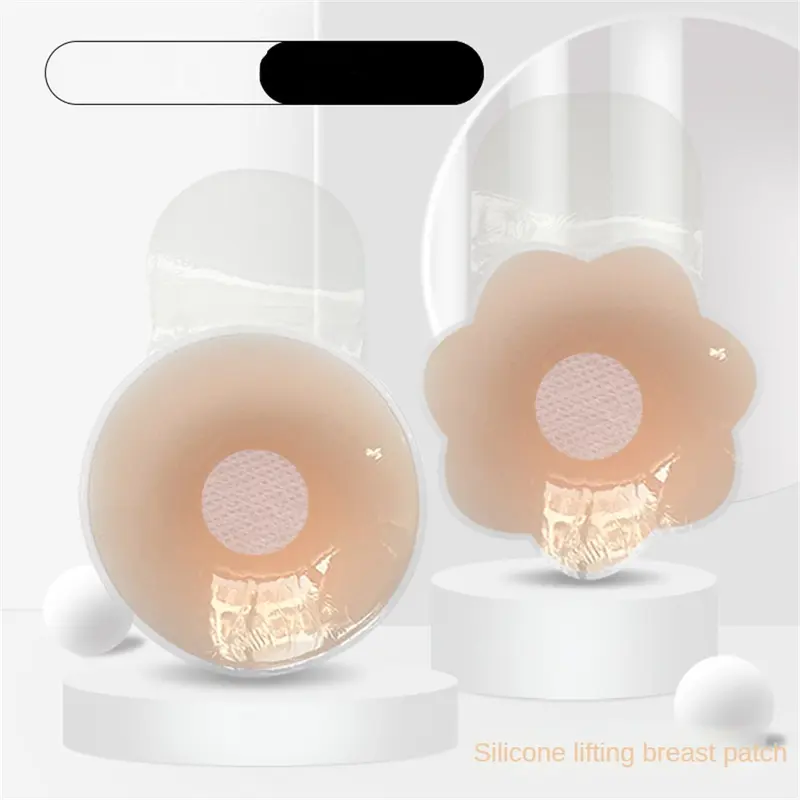 Miếng Che Núm Vú Bằng Silicon, Có Thể Tái Sử Dụng, Dành Cho Phụ Nữ, Cánh Hoa Ngực Nâng, Miếng Dán Lót Áo Ngực Vô Hình Miếng Dán, Miếng Đệm Ngực, Chất Kết Dính 1