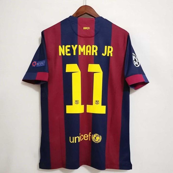 Áo Đấu Bóng Đá, Phong Cách Cổ Điển 14 15 Barcelona, NEYMAR JR MESSI, Dành Cho Nam, Cổ Điển, Thái Lan, Áo Đá Bóng Top Thun Sport 0