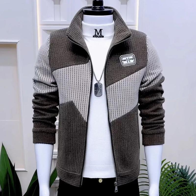 Product Introduction of Quần Áo Nam, Bộ Sưu Tập Mùa Xuân Và Mùa Thu, Áo Khoác Và Áo Khoác Mới, Cổ Chân Đế Phong Cách Thường Ngày Thiết Kế Khối Màu, Hợp Xu hướng, Cao Cấp Và Đẹp Trai, Ôm Sát 3