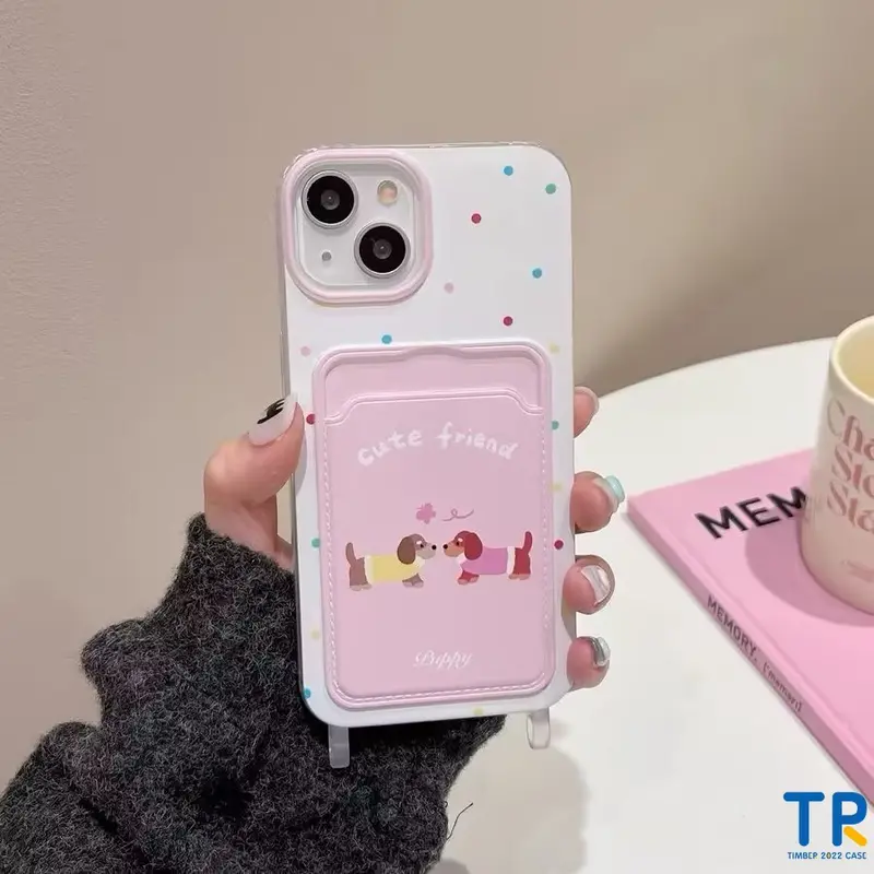 Ốp Lưng Cho IPhone 15 13 16 11 12 14 Pro Max 7Plus XR 8 6s 16 7 14 15 Plus X XS Max SE 2022 Vòng đeo tay thẻ đánh bạc cho chó con chó con hoạt hình 5