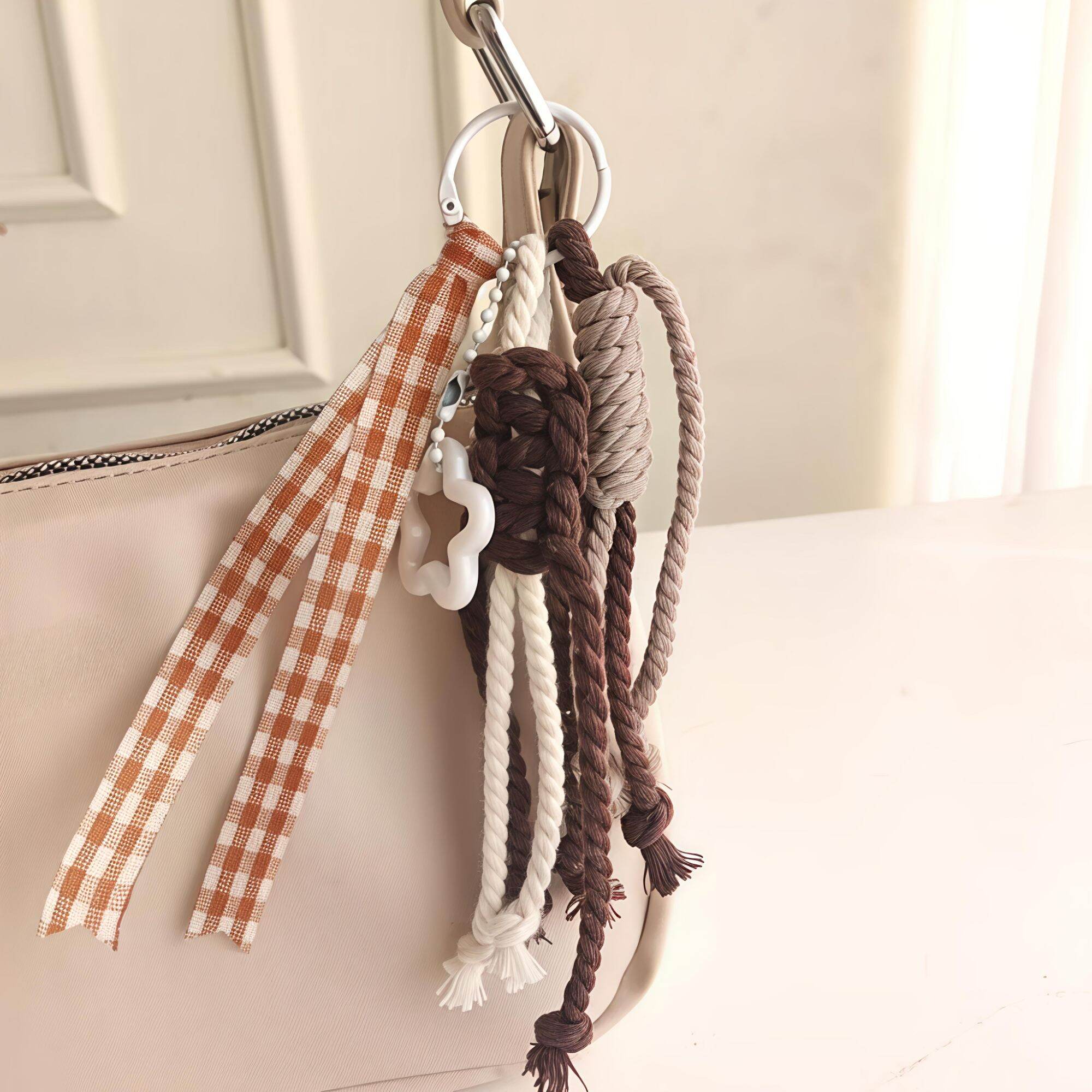 [ TokoAzkia33 ] Best selLer!! Keychain Charm GANTUNGAN TAS / GANTUNGAN KUNCI MACRAME PITA ESTETIK