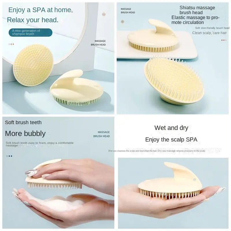 Shampoo Massage Comb Soft Brush Thickened Massage Brush Promotes Circulation Adult Itch Relief Cleansing Scalp Shampoo Comb Magic Tool