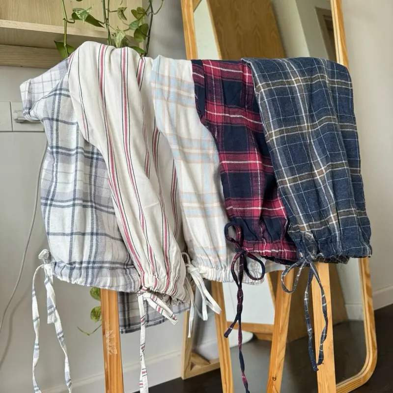 Daisy pants| Quần Ngủ dài, Sọc Kẻ ở nhà chất kate thoải mái, có dây rút