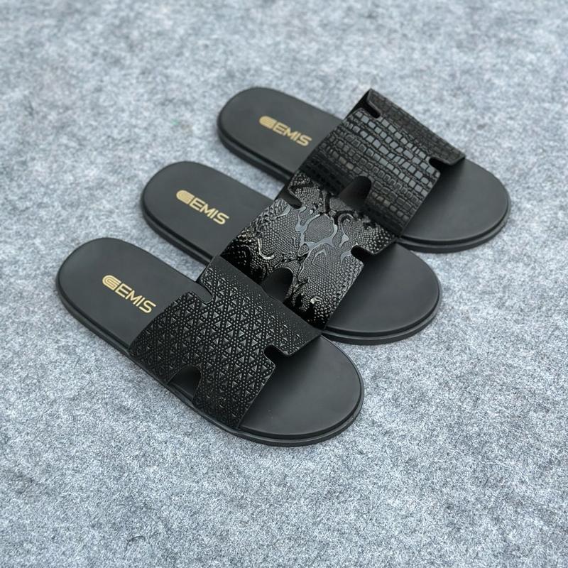   khâu đế  Dép Lê nam quai ngang Chữ H phiên bản cải tiến 3 màu  đế cao 2cm  Đế Bằng Cao Su Dép Lê Slipper GEMIS 